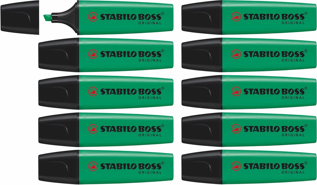 Stabilo boss original - surligneur - qualité supérieure - turquoise - boîte de 10 pièces