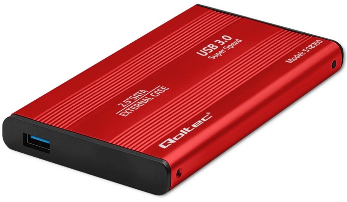 Série Qoltec - boîtier en aluminium - 2.5'' SATA3 HDD SSD - USB 3.0 - rouge