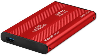 Série Qoltec - boîtier en aluminium - 2.5'' SATA3 HDD SSD - USB 3.0 - rouge