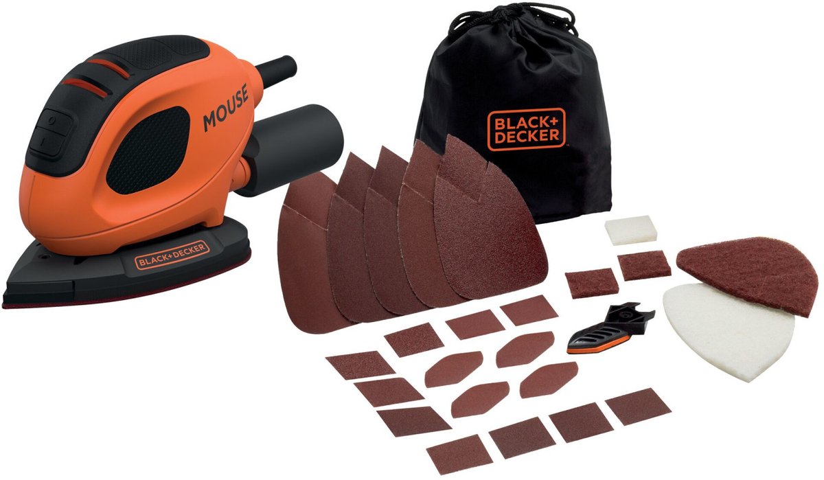 Black+decker black decker bew230bc-qs ponceuse avec 15 accessoires 55w orange taille unique prise ue