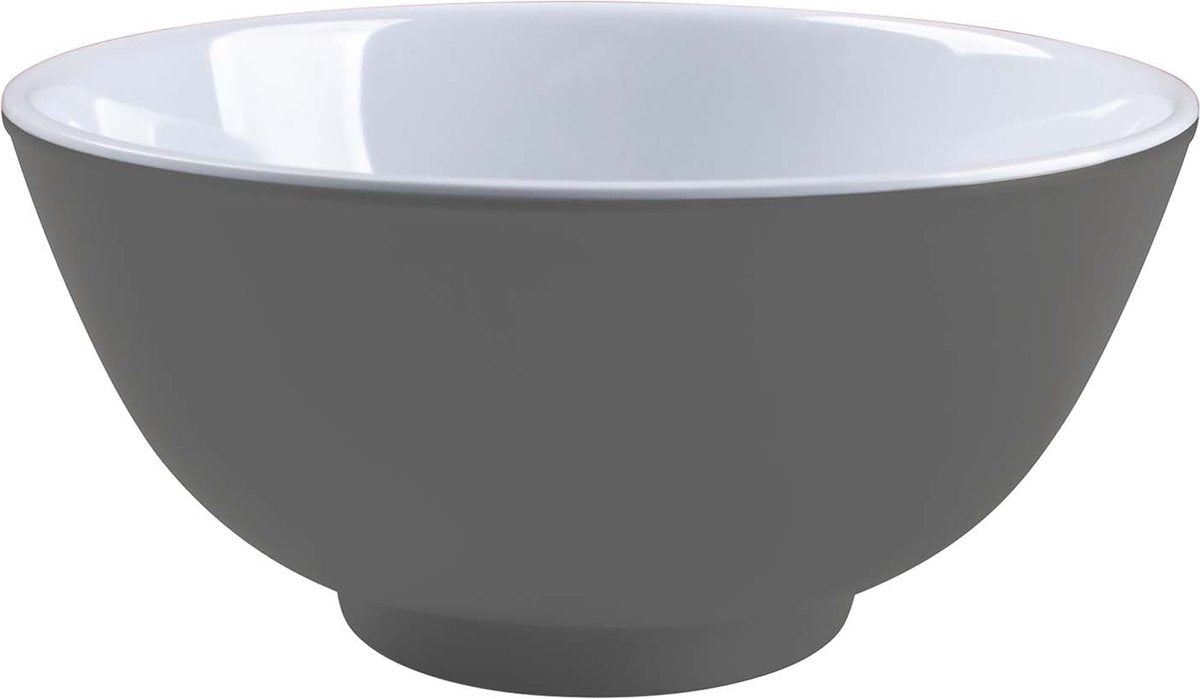 Bo-camp - bol - bicolore - mélamine - 4 pièces - gris