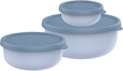 Mepal coffret de rangement 3 pièces lumina - 2,5 l - récipient micro-ondes avec couvercle - bleu nordique