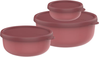 Mepal coffret de rangement 3 pièces lumina - 2,5 l - récipient micro-ondes avec couvercle - mauve vif