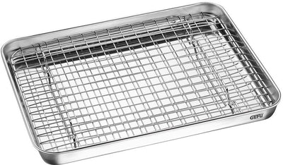 Plaque de cuisson universelle Gefu variado avec grille - acier inoxydable - 31,5 x 24,5 cm - grille amovible - passe au lave-vaisselle