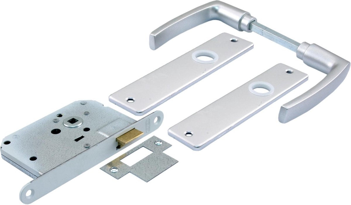 Serrure à barillet Starx avec ferrures - aluminium blanc