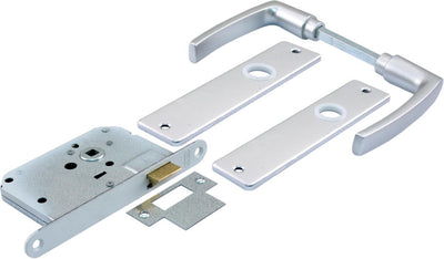 Serrure à barillet Starx avec ferrures - aluminium blanc