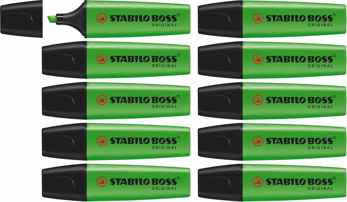 Stabilo boss original - surligneur - qualité supérieure - vert - boîte de 10 pièces