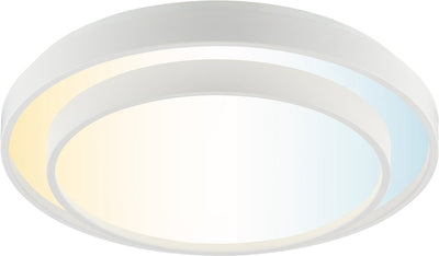 Brilliant faruz - plafonnier - ø 39 cm - led 10w - cct - 3000k-6500k - dimmable - veilleuse - minuterie - télécommande - blanc