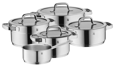 WMF cuisine compacte - ensemble de casseroles - 5 pièces - acier inoxydable - compact - adapté à toutes les sources de chaleur