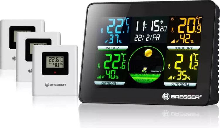 Bresser Weather Station Thermo Hygro Quadro Nlx 17 cm Black 4 pièces