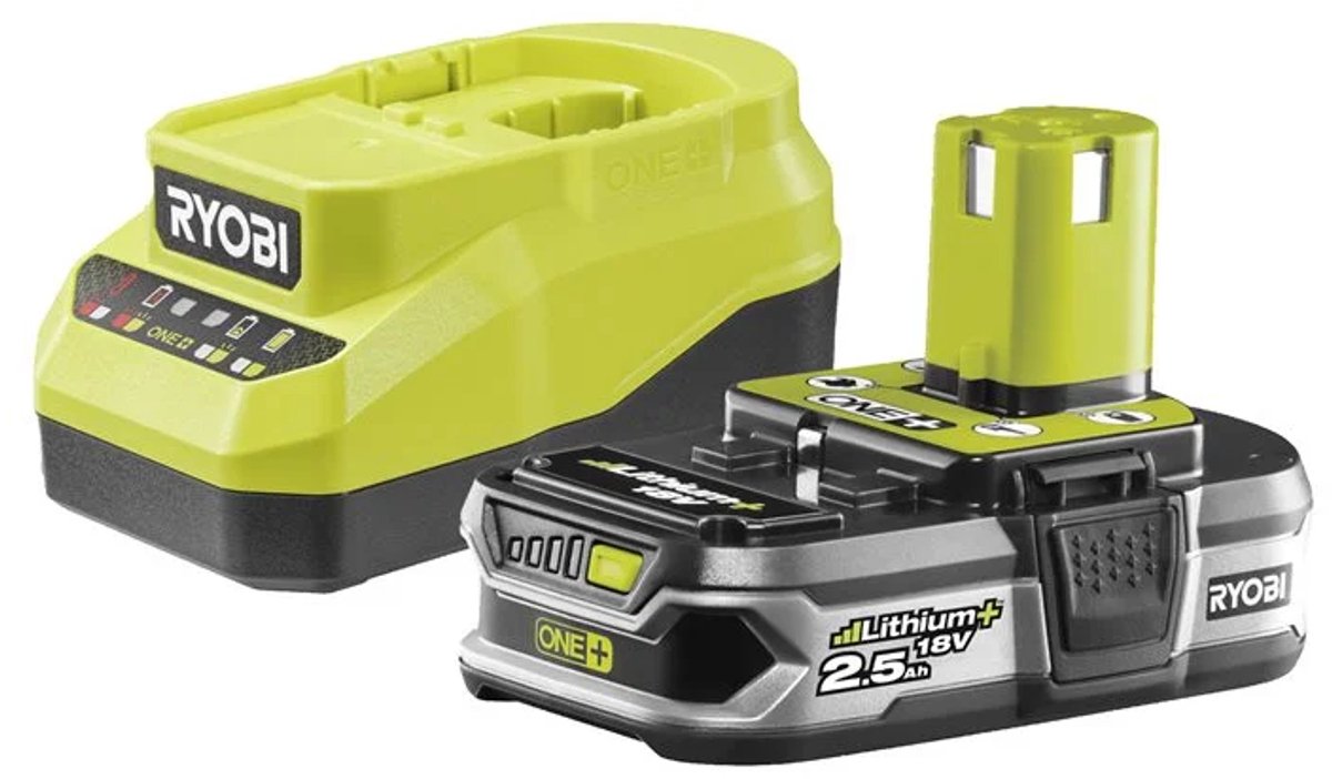 Ensemble chargeur de batterie Ryobi one+™ 18v 1x 2,5 ah lithium+