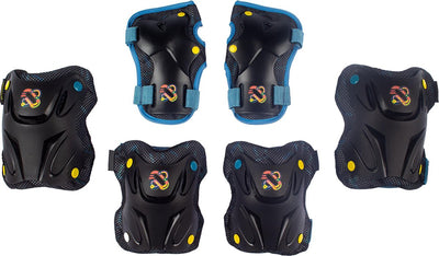 Nijdam set de protection pour patins enfants - Path Defender - noir bleu - m