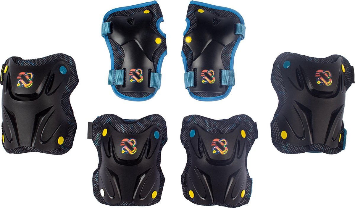 Nijdam set de protection pour patins enfants - Path Defender - noir bleu - m