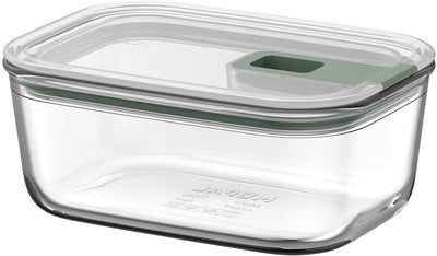 Récipient alimentaire en verre Mepal easyclip - 700 ml - Récipient alimentaire en verre à fermeture coulissante - Convient au micro-ondes. four (à vapeur). réfrigérateur et congélateur - sauge nordique