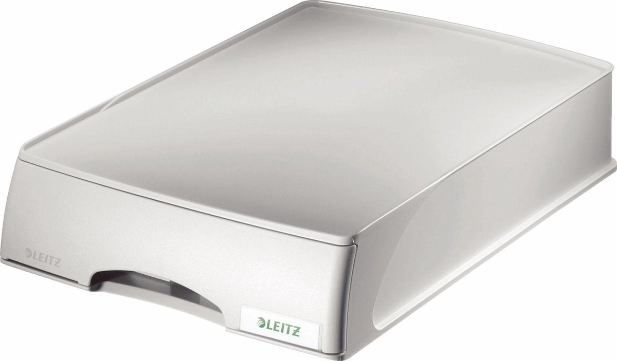 Corbeille à courrier Leitz plus avec tiroir - gris