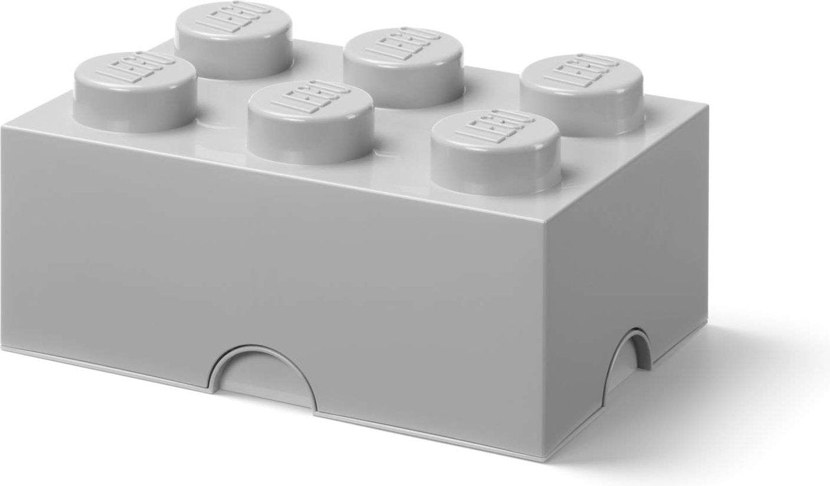 Lego - boîte de rangement brique 6 - nylon - gris