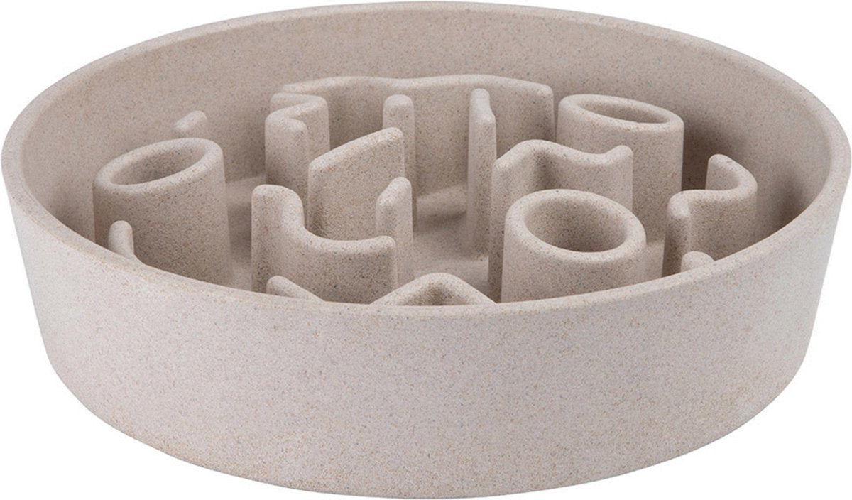District 70 bambou Slow Feeder beige - gamelle pour chien - ø28 cm