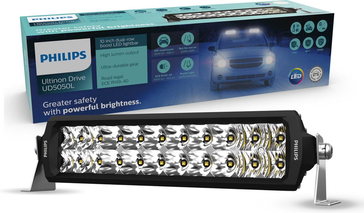 Philips Ultinon Drive 5050L Barre lumineuse LED à double rangée de 10 pouces