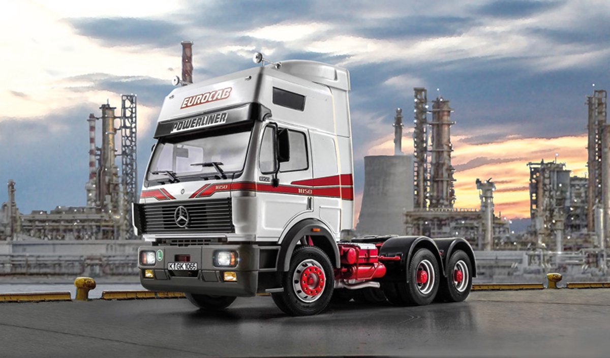 Kit de construction de modèles Italeri camions - 3924 mercedes-benz sk eurocab 6x4 plastique - 1:24 - construction de modèles