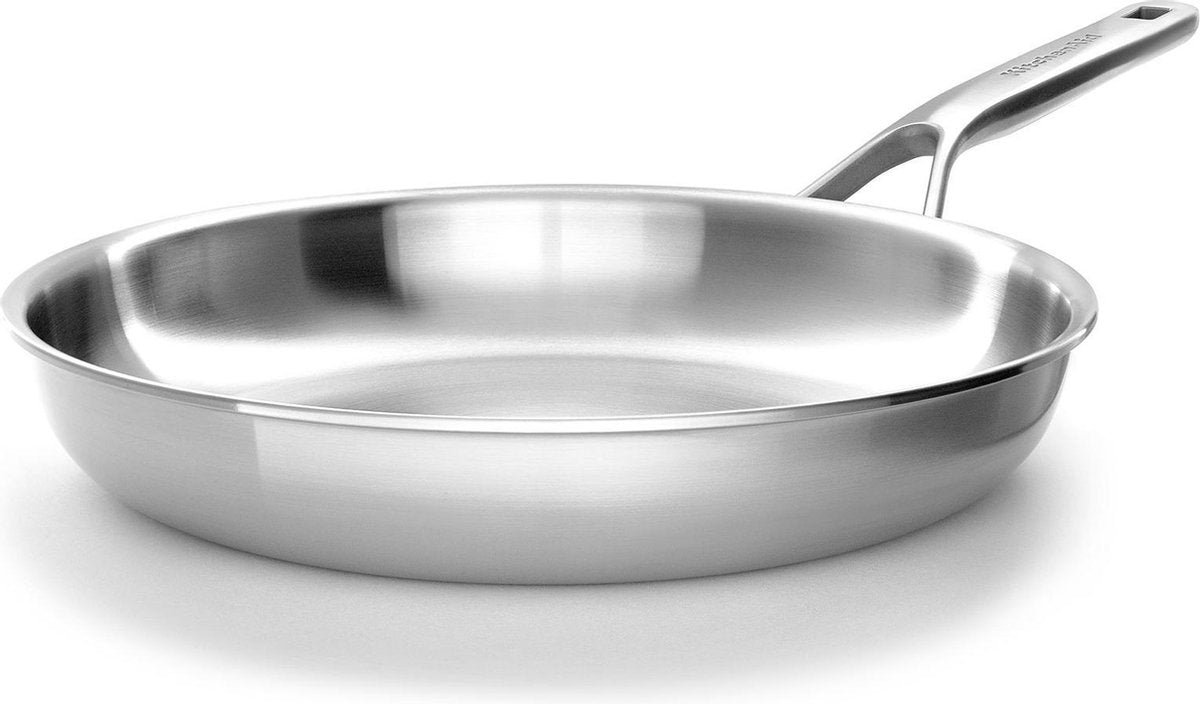 Poêle à frire multicouche KitchenAid en inox 28 cm - poêle à induction - passe au four jusqu'à 220°c - sans revêtement