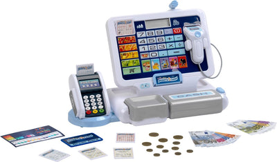 Klein Toys - caisse enregistreuse jouet - incl. effets sonores, pièces de monnaie, billets et carte de crédit - multicolores