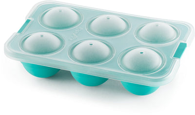 Bac à glaçons Lékué xl avec couvercle - rond - turquoise
