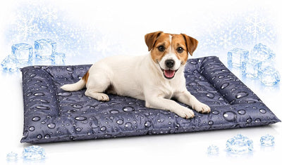 Tapis rafraîchissant Flamingo pour chien - lit rafraîchissant pour chien - s - 66x56x6 cm - gris réglisse - lit rafraîchissant imperméable avec remplissage de gel sûr