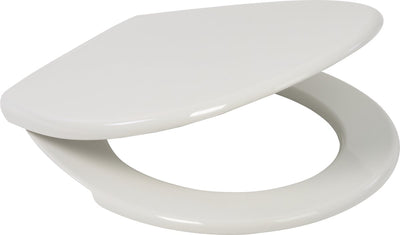Abattant de toilettes économique Plieger - abattant de toilettes de forme universelle - thermoplastique - blanc - avec couvercle - montage en acier inoxydable