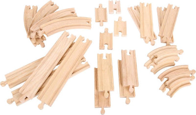 Bigjigs Extension en bois Set Rails and Bends, 24dlg.