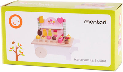 Chariot de crème glacée en bois mentari, 18dlg.