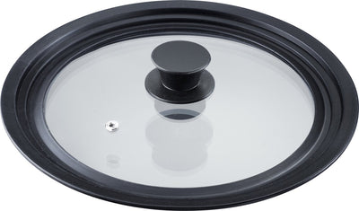 Couvercle universel Westmark avec bord en silicone – polyvalent pour casseroles et poêles d'un diamètre de 16 à 20 cm, verre de sécurité résistant à la chaleur – 215 × 215 × 48 mm