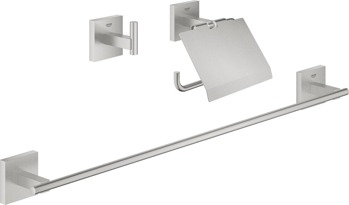 Ensemble d'accessoires Grohe start cube - 3-en-1 - super acier (aspect acier inoxydable)