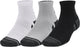 Under armour ua performance tech 3pk qtr chaussettes de sport unisexes - gris - blanc - gris