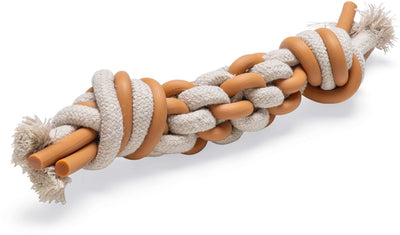 Beeztees chiot corde dentaire foz - jouet pour chien - coton tpr - beige marron - 30x4,5x4,5 cm