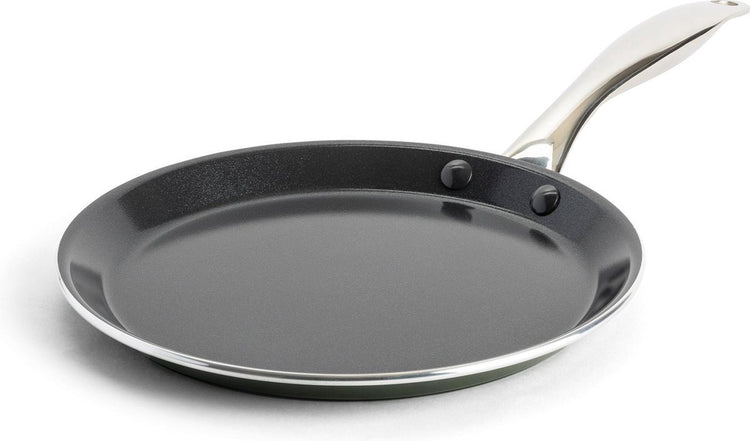 Poêle à crêpes repas du jour 24 cm - revêtement antiadhésif sans PFA - poêle à induction - poêle en céramique - passe au four jusqu'à 220°c - noir