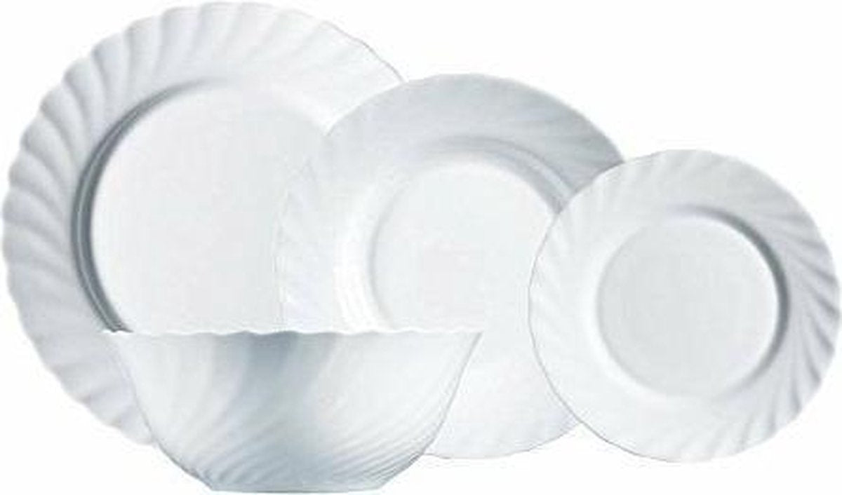 Service de table Luminarc trianon - blanc - 6 personnes - 19 pièces