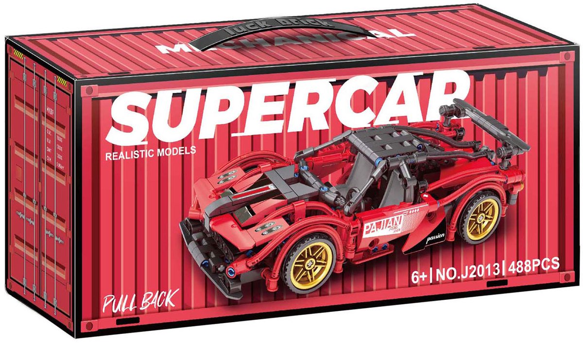Jeu de blocs de construction voiture de sport à tirer - 488 pcs.