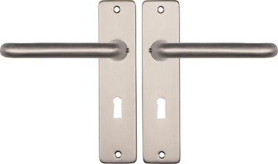Poignée de porte Starx argent - aspect acier inoxydable - ferrures de porte - bouclier de porte avec trou de serrure (SL56) - poignée de porte coupé