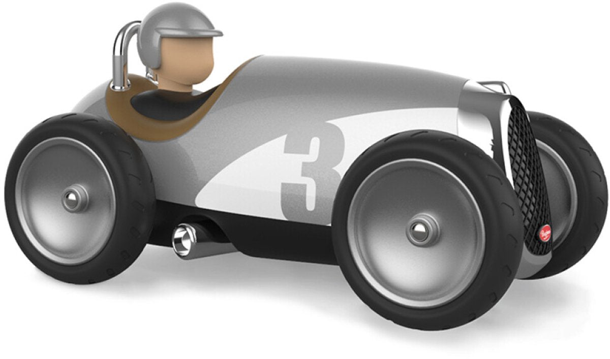 Voiture jouet Baghera - voiture de course argent - vintage - dans une boîte cadeau - 1 an