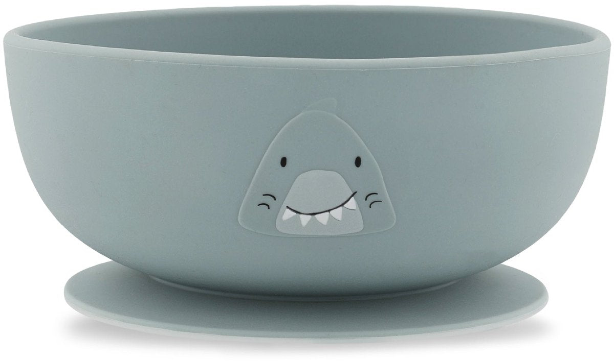 Bol Trixie avec ventouse - mr. requin - bol - vaisselle pour enfants - pour bébés à partir de 4 mois - en silicone - passe au lave-vaisselle