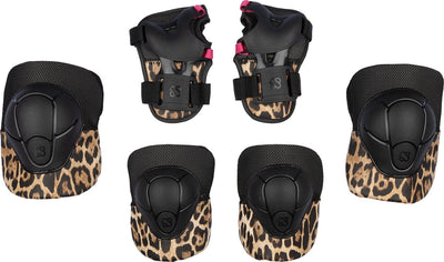 Nijdam set de protection pour skate panthère enfants - rugissement prêt - panthère noire - taille l