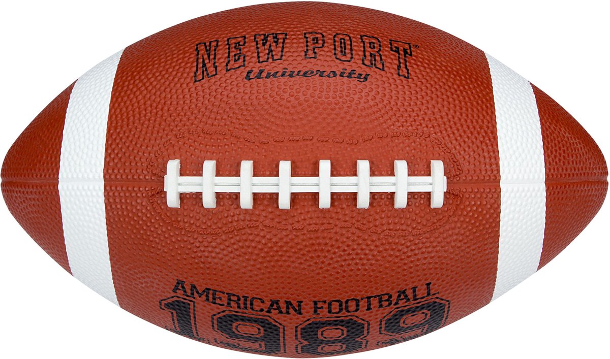 Ballon de football américain New Port - grand - marron noir blanc