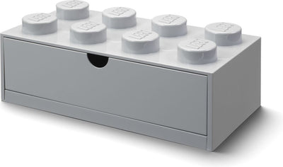 Tiroir de bureau Lego brique 8, gris -
