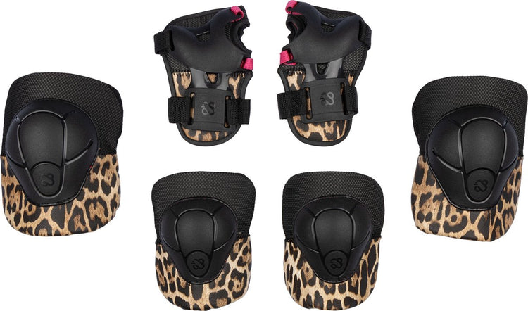 Nijdam set de protection pour skate panthère enfants - rugissement prêt - panthère noire - taille s