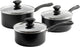Set de casseroles Greenchef Diamond 3 pièces - 16 18 20 cm - 1,5 2,1 2,3 l - revêtement antiadhésif sans PFA - set de poêles à induction - poêle en céramique - passe au four jusqu'à 160°c - poignée de refroidissement - avec couvercle en verre - noir