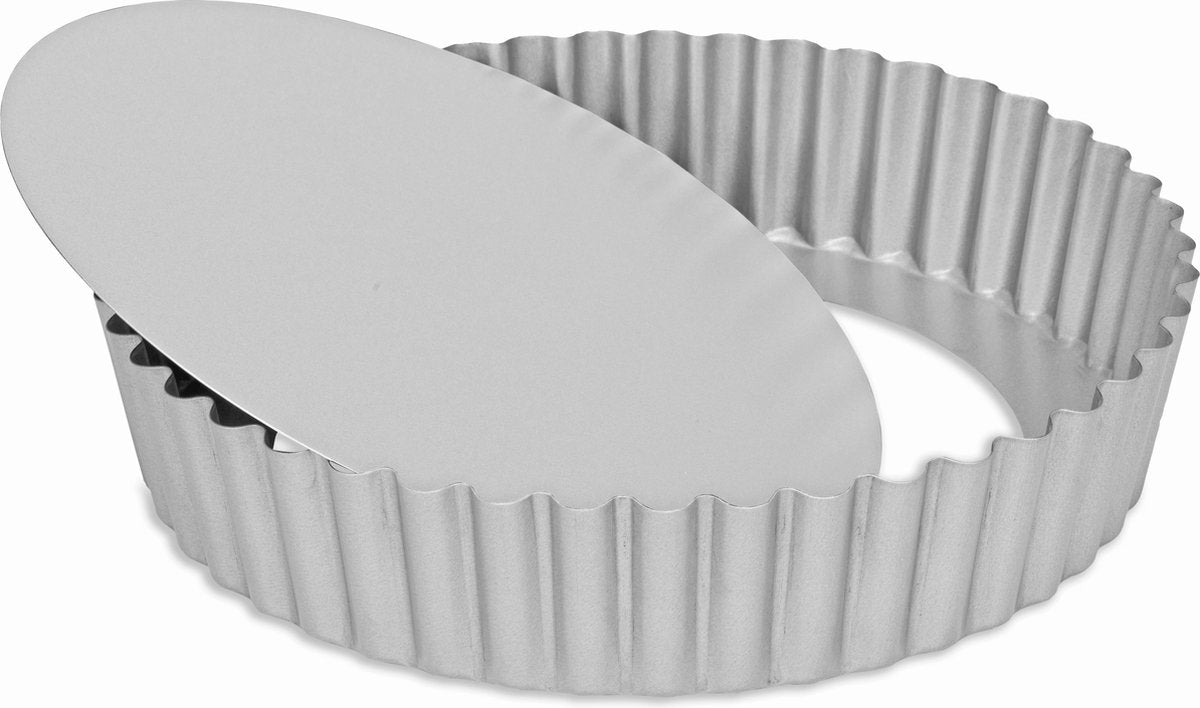 Moule à quiche patisse à fond amovible 25 cm acier argent