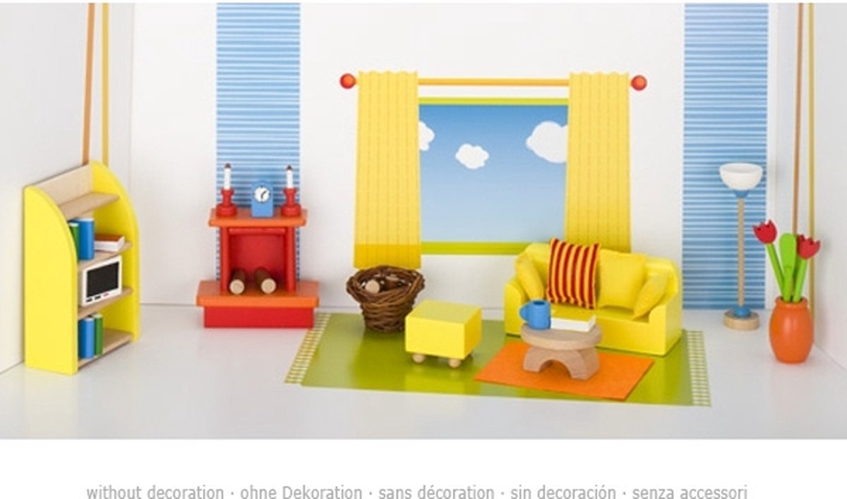 Goki Dollhouse Furniture Living Room, 24dlg.