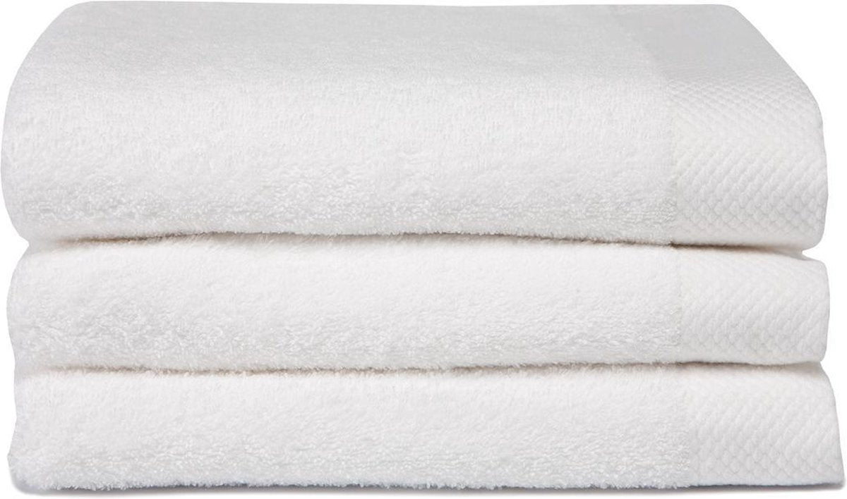 Serviette de bain Seahorse pure - lot de 3 - coton - super doux - tissu éponge - 60x110 cm - blanc