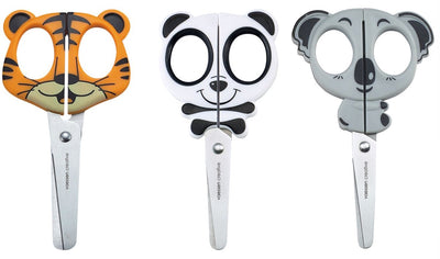 Vaessen creative • set de ciseaux pour enfants tigre koala panda 3 pcs.