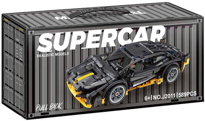 Jeu de blocs de construction voiture de sport rétractable - 589 pièces.